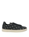 Emporio Armani Woman Sneakers Black Size 7.5 Leather In Black