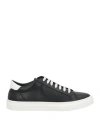 Emporio Armani Woman Sneakers Black Size 9.5 Leather In Black