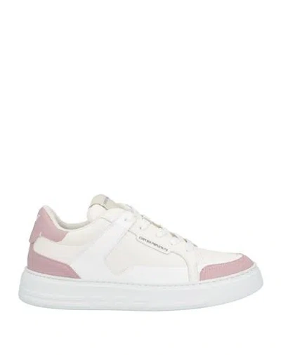 Emporio Armani Woman Sneakers Ivory Size 7.5 Cow Leather In White