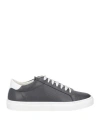 Emporio Armani Woman Sneakers Lead Size 7.5 Leather In Grey