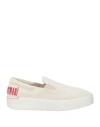 Emporio Armani Woman Sneakers Light Grey Size 7.5 Calfskin In Neutral