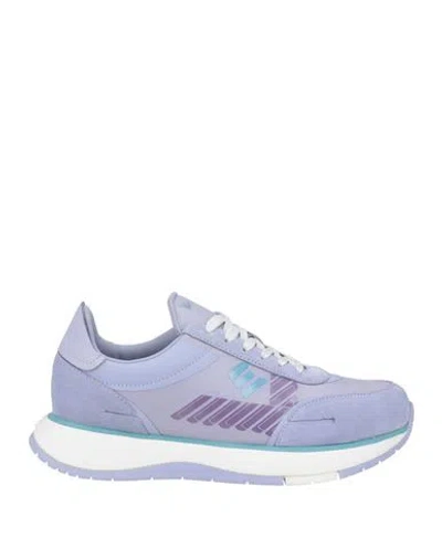 Emporio Armani Woman Sneakers Lilac Size 7.5 Textile Fibers, Leather In Purple