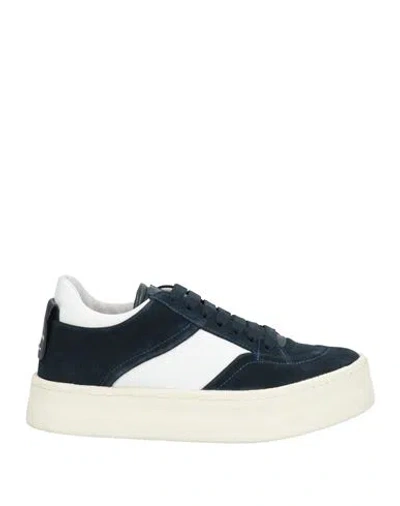 Emporio Armani Woman Sneakers Midnight Blue Size 4.5 Leather