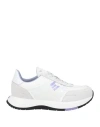 Emporio Armani Woman Sneakers Off White Size 7.5 Textile Fibers, Leather In Off White