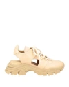 Emporio Armani Woman Sneakers Sand Size 7.5 Cow Leather In Beige