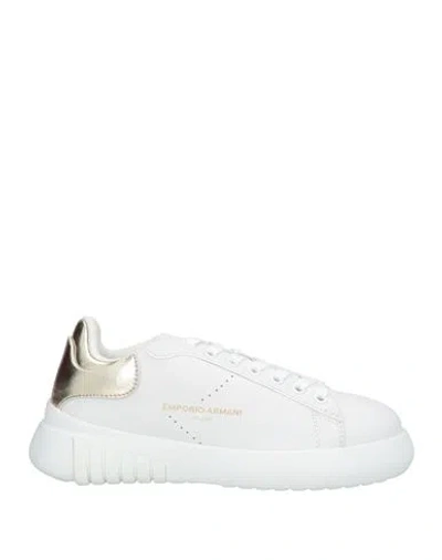 Emporio Armani Woman Sneakers White Size 6.5 Cow Leather