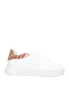 Emporio Armani Woman Sneakers White Size 7.5 Calfskin In White