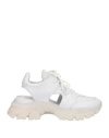 Emporio Armani Woman Sneakers White Size 7.5 Cow Leather In White