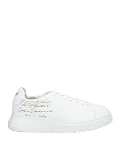 Emporio Armani Woman Sneakers White Size 7.5 Leather
