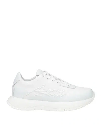 Emporio Armani Woman Sneakers White Size 7.5 Polyester