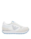 Emporio Armani Woman Sneakers White Size 5.5 Polyester, Cow Leather, Thermoplastic Polyurethane