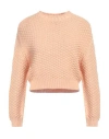 Emporio Armani Woman Sweater Apricot Size S Cotton, Polyamide In Orange