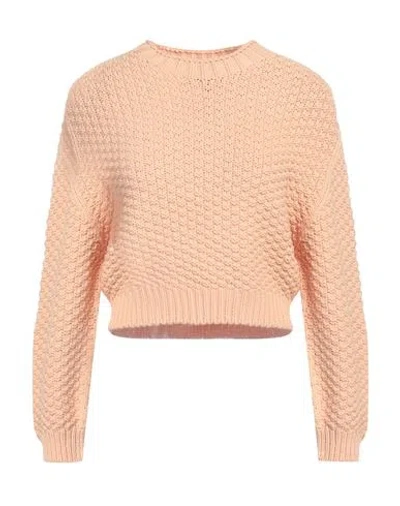 Emporio Armani Woman Sweater Apricot Size S Cotton, Polyamide In Orange