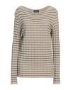 Emporio Armani Woman Sweater Beige Size 12 Polyamide, Viscose, Cashmere