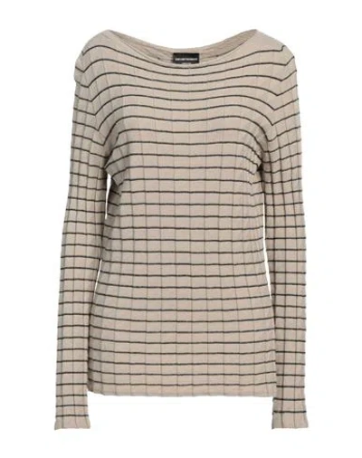 Emporio Armani Woman Sweater Beige Size 12 Polyamide, Viscose, Cashmere