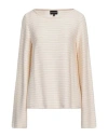 Emporio Armani Woman Sweater Beige Size L Viscose, Polyamide, Elastane In Pink