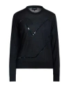 Emporio Armani Woman Sweater Black Size L Virgin Wool, Acrylic In Black