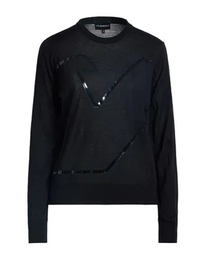 Emporio Armani Woman Sweater Black Size L Virgin Wool, Acrylic