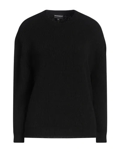 Emporio Armani Wool V-necked Sweater In Black