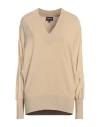 Emporio Armani Woman Sweater Camel Size 4 Viscose, Polyester In Beige