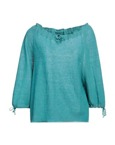 Emporio Armani Woman Sweater Deep Jade Size L Linen In Green