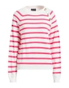 Emporio Armani Woman Sweater Fuchsia Size L Polyamide, Viscose, Cashmere In Pink