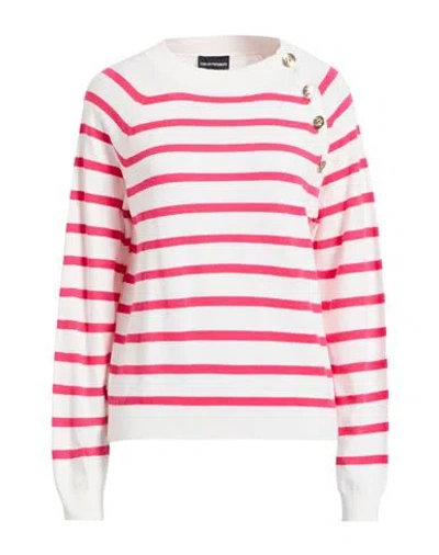 Emporio Armani Woman Sweater Fuchsia Size L Polyamide, Viscose, Cashmere In Pink