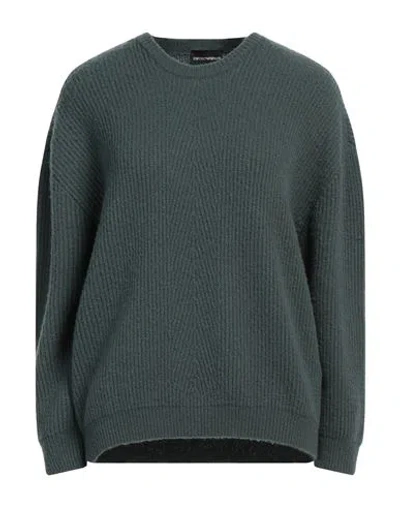 Emporio Armani Woman Sweater Green Size L Wool, Acrylic, Polyamide, Elastane