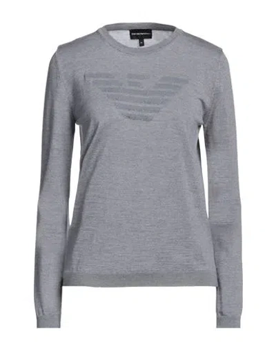 Emporio Armani Woman Sweater Grey Size 10 Virgin Wool