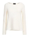 Emporio Armani Woman Sweater Ivory Size M Polyester, Viscose, Elastane In White