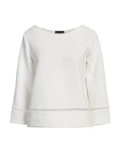 Emporio Armani Woman Sweater Ivory Size L Polyester, Viscose, Elastane In White