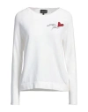 Emporio Armani Woman Sweater Ivory Size L Recycled Polyacrylic, Viscose, Cashmere In White