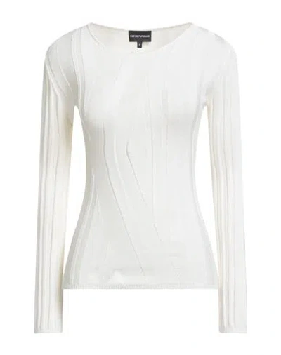 Emporio Armani Woman Sweater Ivory Size L Viscose, Polyamide In White