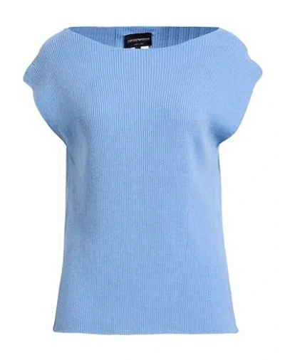Emporio Armani Woman Sweater Light Blue Size M Polyamide, Viscose, Cashmere