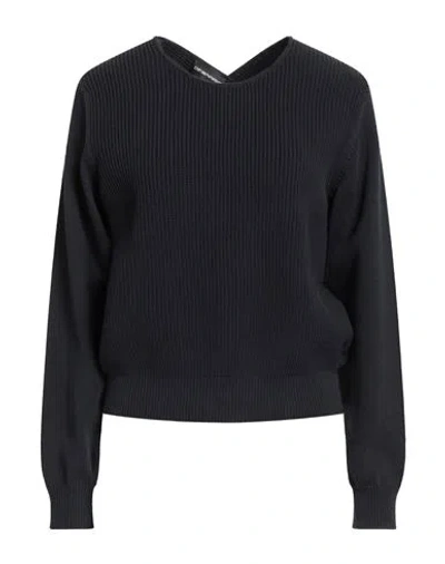 Emporio Armani Woman Sweater Midnight Blue Size L Cotton, Polyamide