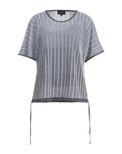 EMPORIO ARMANI EMPORIO ARMANI WOMAN SWEATER NAVY SIZE M VISCOSE, POLYESTER 