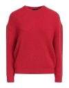 Emporio Armani Woman Sweater Red Size L Wool, Acrylic, Polyamide, Elastane