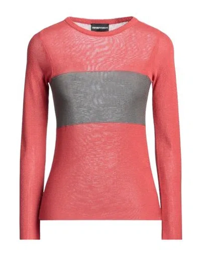 Emporio Armani Woman Sweater Rust Size S Cotton, Viscose In Red