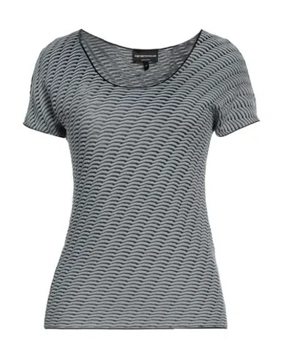 Emporio Armani Woman Sweater Slate Blue Size 14 Viscose, Polyester