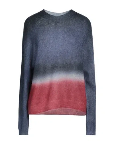 Emporio Armani Woman Sweater Slate Blue Size L Alpaca Wool, Polyamide, Wool