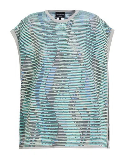 Emporio Armani Woman Sweater Turquoise Size L Viscose, Polyester, Polyamide
