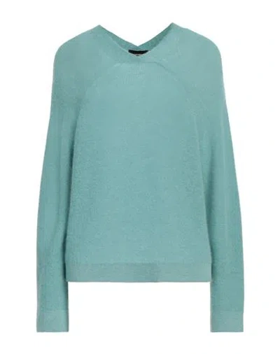 Emporio Armani Woman Sweater Turquoise Size Xl Mohair Wool, Alpaca Wool, Polyamide In Blue