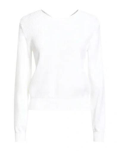 Emporio Armani Woman Sweater White Size M Cotton, Polyamide
