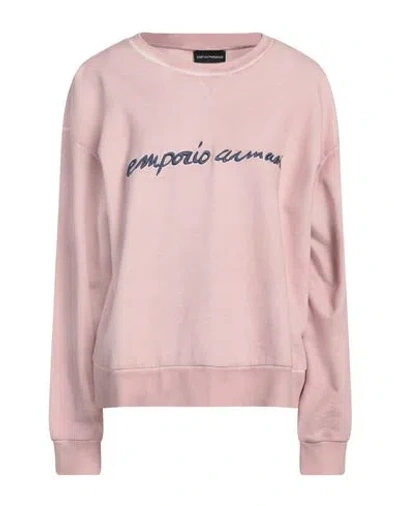 Emporio Armani Woman Sweatshirt Antique Rose Size Xl Cotton, Elastane In Pink