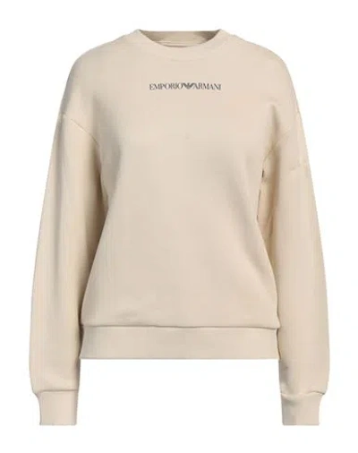 Emporio Armani Woman Sweatshirt Beige Size Xs Cotton, Elastane In Beige