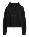 Emporio Armani Woman Sweatshirt Black Size 14 Polyester, Viscose, Elastane In Black