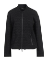 Emporio Armani Woman Sweatshirt Black Size 8 Cotton, Polyester, Elastane