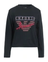 Emporio Armani Woman Sweatshirt Black Size M Cotton, Elastane