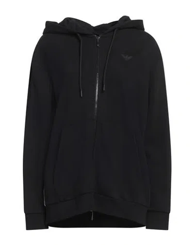 Emporio Armani Woman Sweatshirt Black Size M Cotton, Polyester, Elastane