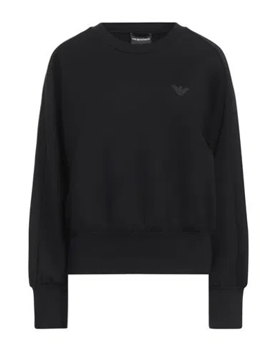 Emporio Armani Woman Sweatshirt Black Size Xl Viscose, Polyester, Elastane, Cotton